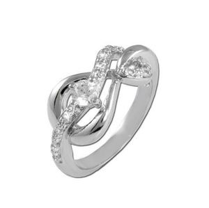 925 Silver CZ Diamond Twist Ring
